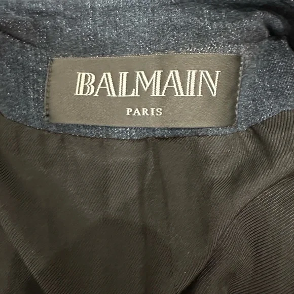Like New! Authentic Balmain Denim Blazer - Picture 2 of 15